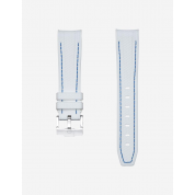 20Mm Rubber Watch Strap Omega / White & Blue Stitches