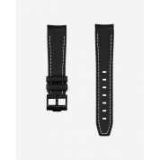 Speedmaster White Rubber Strap 20Mm / Black White Stitches