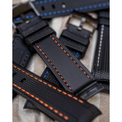 Rubber Strap For Speedmaster 20Mm / Black Orange Stitches