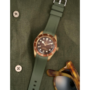 Panerai Olive Rubber Strap 20Mm / Olive Green / Tudor