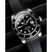 Rolex With Black Strap 20Mm