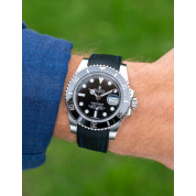 Rolex Submariner Blue Gold Rubber Strap / Black Blue Stitches