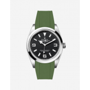 Rolex Explorer With Rubber Strap 20Mm / Military Green