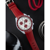 Omega Swatch Saturn Rubber Strap 20Mm / Burgundy