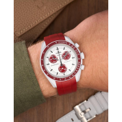 Omega Swatch Saturn Rubber Strap 20Mm / Burgundy